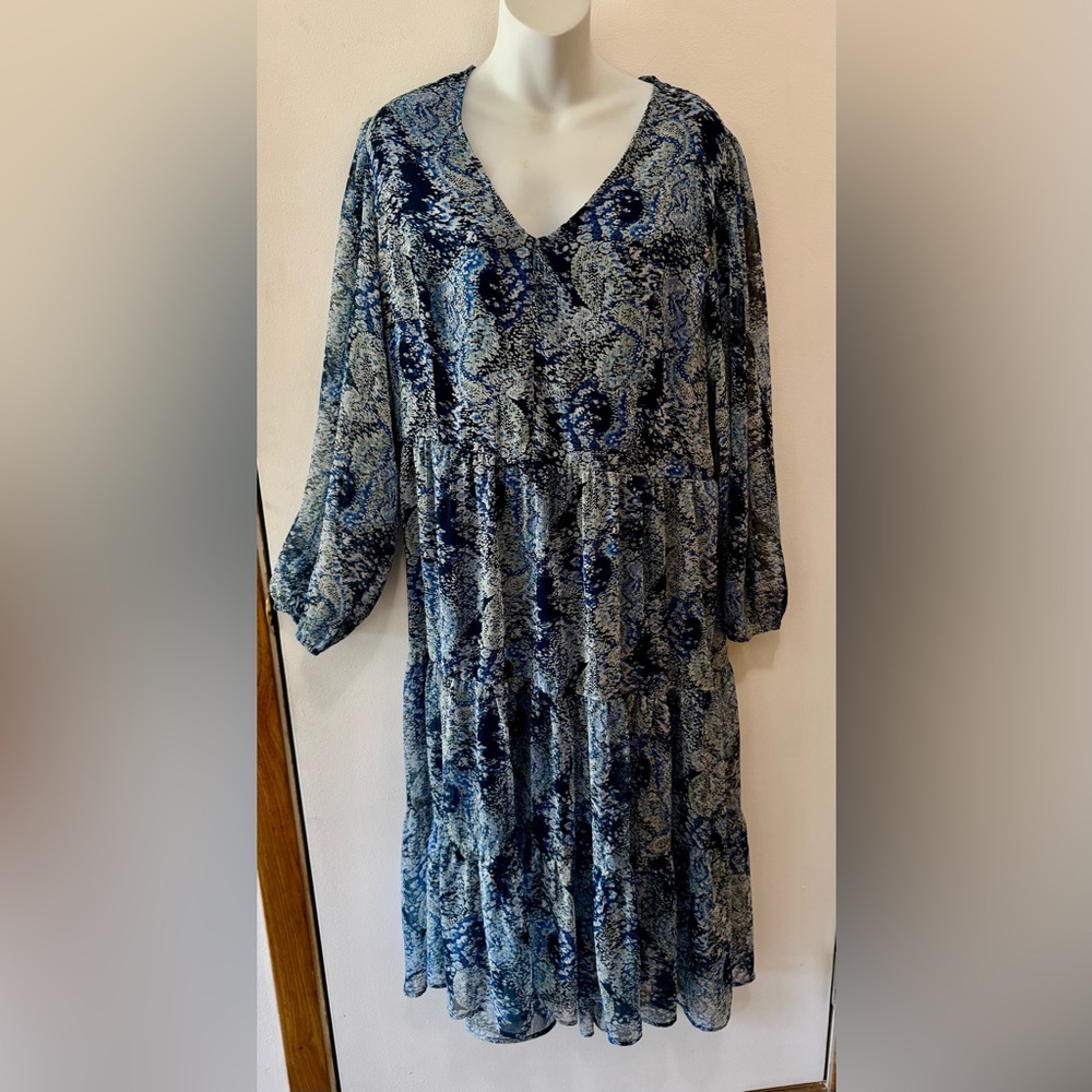 Joie Blue and Black Long Sleeve Dress